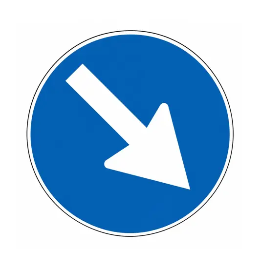 Cartello passaggio obbligatorio destra