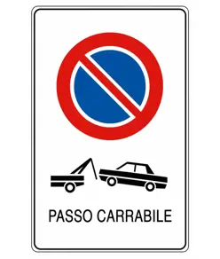 Cartello 'passo carrabile'
