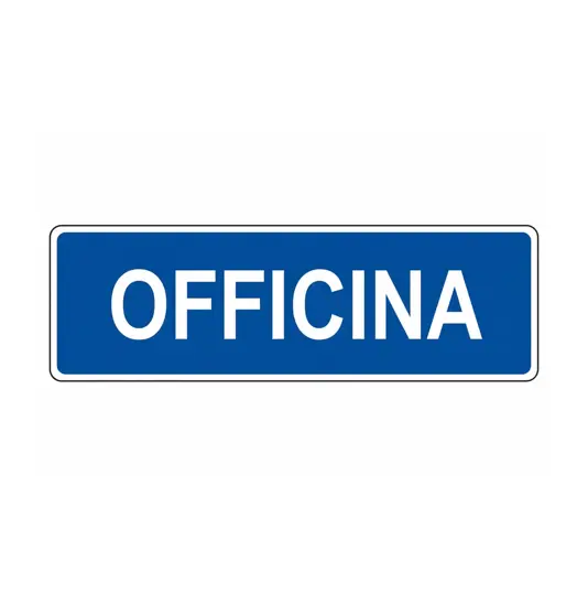 Cartello per interni 'officina'