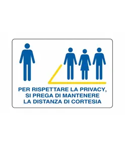 Cartello "Per rispettare la privacy"