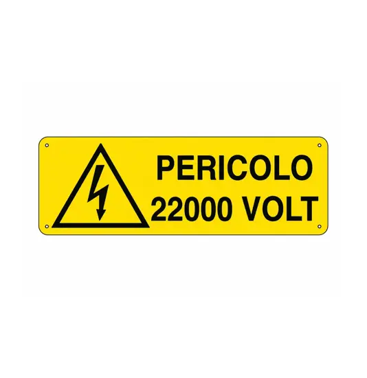Cartello 'pericolo 22000 volt'
