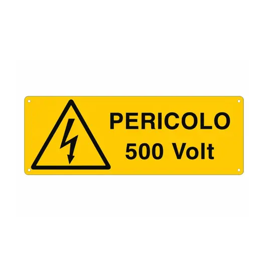 Cartello 'pericolo 500 Volt'