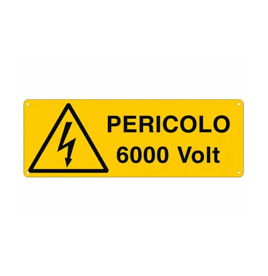 Cartello 'pericolo 6000 Volt'