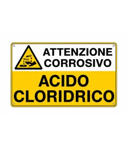 Cartello pericolo ACIDO CLORIDRICO EN ISO 7010