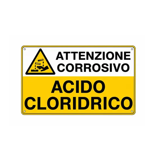 Cartello pericolo ACIDO CLORIDRICO EN ISO 7010