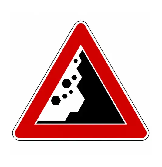 Cartello pericolo caduta massi