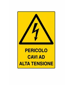 Cartello 'pericolo cavi ad alta tensione'
