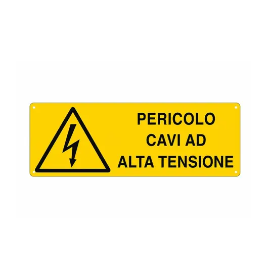 Cartello 'pericolo cavi ad alta tensione'
