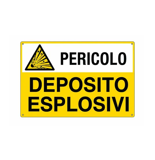 Cartello 'pericolo deposito esplosivi'
