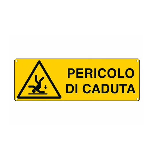 Cartello 'pericolo di caduta' in PVC rigido