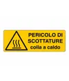 Cartello 'pericolo di scottature colla a caldo'