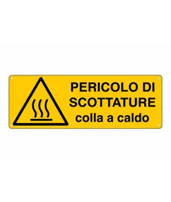 etichette adesive  pericolo di scottature colla a caldo