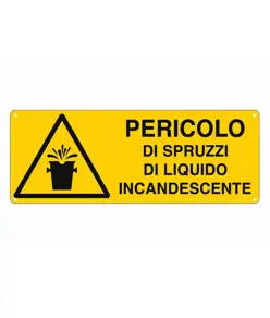 etichette adesive  pericolo di spruzzi di liquido incandescente