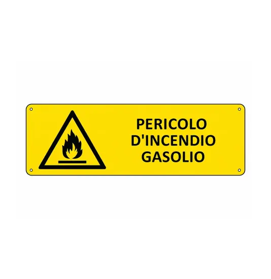 Cartello 'pericolo d'incendio gasolio'