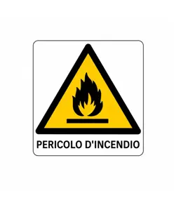 Cartello di pericolo 'pericolo d'incendio'