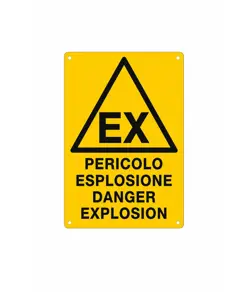 Cartello 'pericolo esplosione danger explosion'