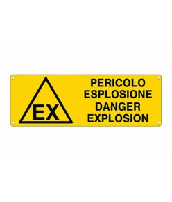 Cartello 'pericolo esplosione danger explosion'