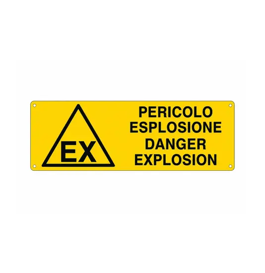 Cartello 'pericolo esplosione danger explosion'