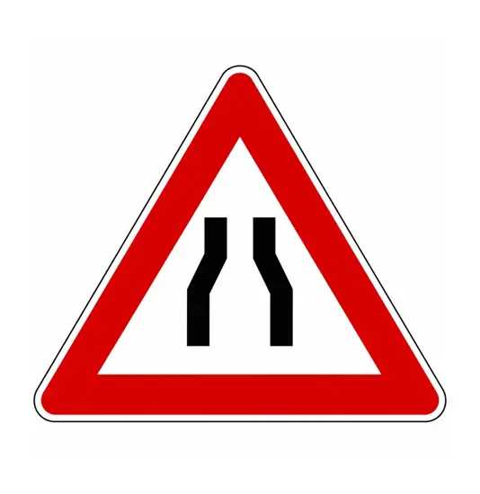 Cartello pericolo strettoia simmetrica