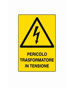 Cartello 'pericolo trasformatore in tensione'