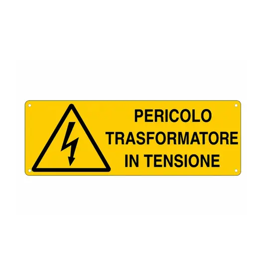 Cartello 'pericolo trasformatore in tensione'