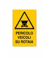 Cartello 'pericolo veicoli su rotaia'