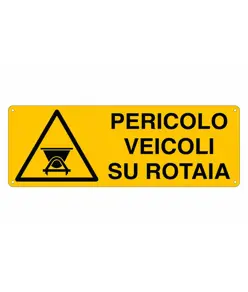 etichette adesive  pericolo veicoli su rotaia