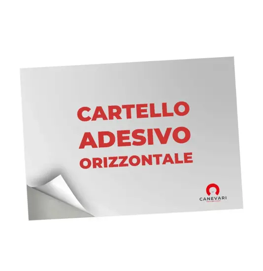 Cartello personalizzato adesivo formato orizzontale