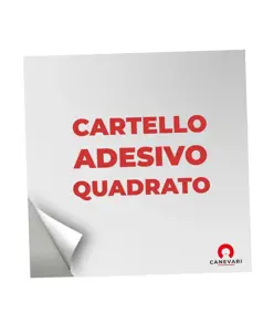 Cartello personalizzato adesivo formato quadrato