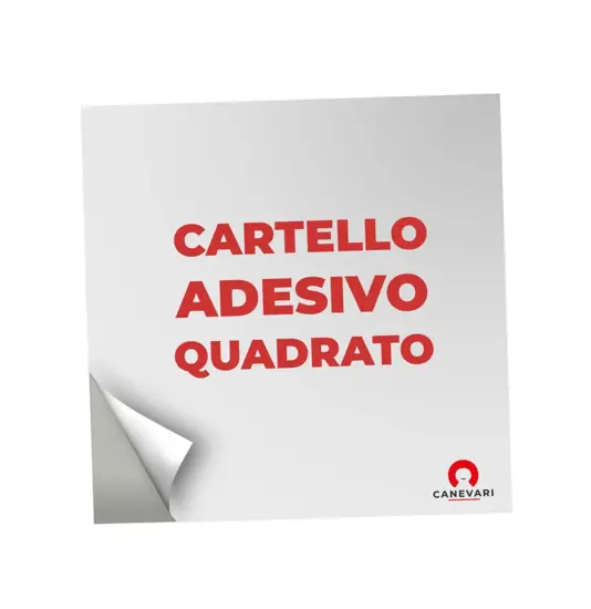 Cartello personalizzato adesivo formato quadrato
