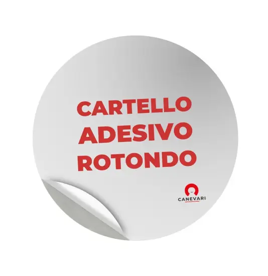 Cartello personalizzato adesivo formato rotondo