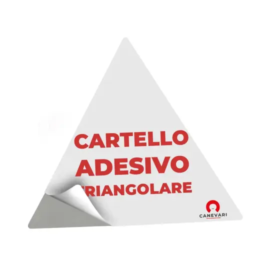 Cartello personalizzato adesivo formato triangolare
