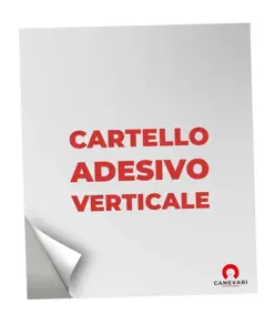 Cartello personalizzato adesivo formato verticale