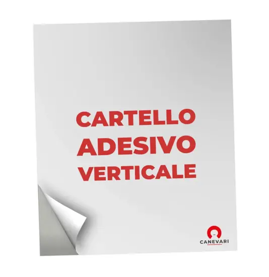 Cartello personalizzato adesivo formato verticale