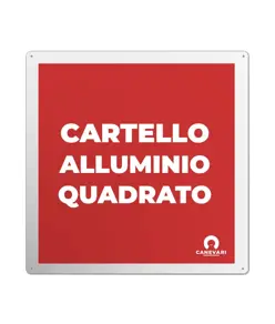 Cartello personalizzato in alluminio rinforzato formato quadrato