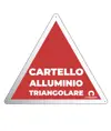 Cartello personalizzato in alluminio rinforzato formato triangolare