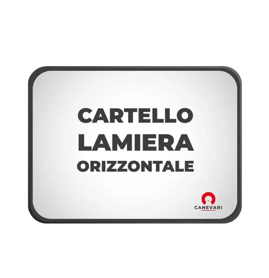 Cartello personalizzato in lamiera scatolata formato orizzontale