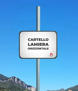 Cartello personalizzato in lamiera scatolata formato orizzontale