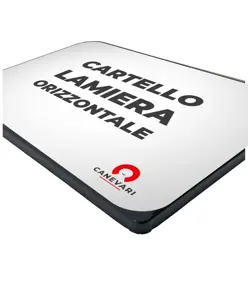 Cartello personalizzato in lamiera scatolata formato orizzontale