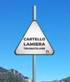 Cartello personalizzato in lamiera scatolata formato triangolare