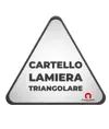 Cartello personalizzato in lamiera scatolata formato triangolare