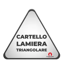 Cartello personalizzato in lamiera scatolata formato triangolare