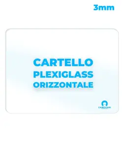 Cartello personalizzato in plexiglass da 3mm formato orizzontale