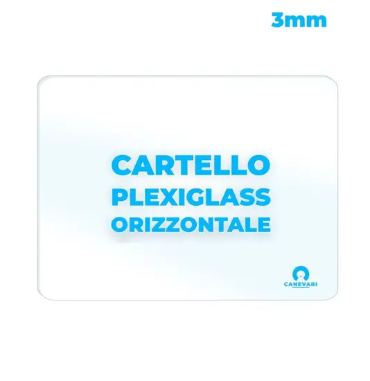 Cartello personalizzato in plexiglass da 3mm formato orizzontale