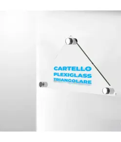 Cartello personalizzato in plexiglass da 3mm formato triangolare