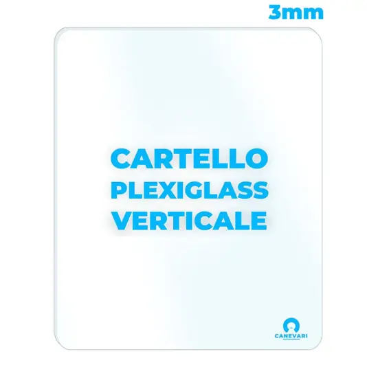 Cartello personalizzato in plexiglass da 3mm formato verticale