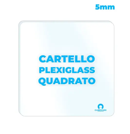 Cartello personalizzato in plexiglass da 5mm formato quadrato