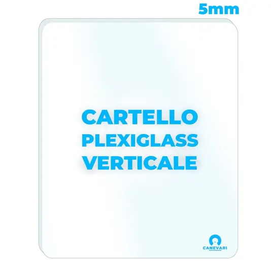 Cartello personalizzato in plexiglass da 5mm formato verticale