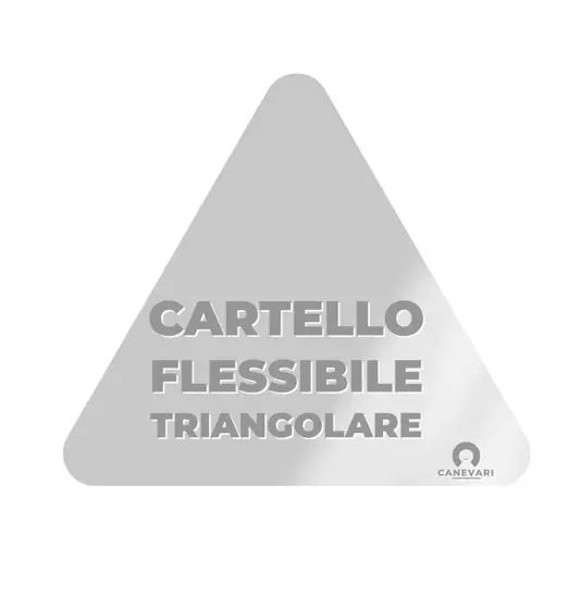 Cartello personalizzato in PVC HD semirigido formato triangolare