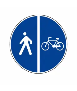 Cartello pista ciclabile contigua al marciapiede  60 cm